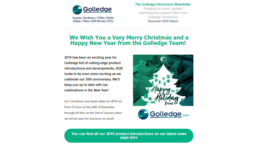 We wish you a very Merry Christmas and a Happy New Year from all the Golledge Team! We wish you a very Merry Christmas and a Happy New Year from all the Golledge Team!